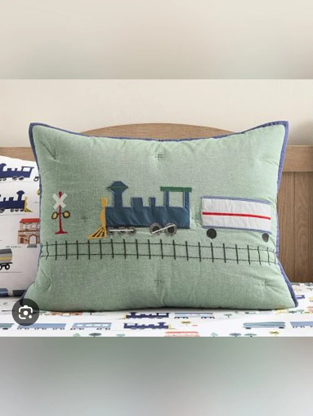 Pottery Barn Kids Heritage Train Standard Sham NWT